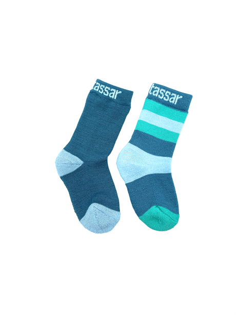 Vossatassar 2pk Wool Socks Teal  L (30-33)