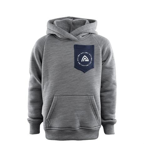 Aclima FleeceWool Hoodie JR Grey Melange/Navy Blazer  150