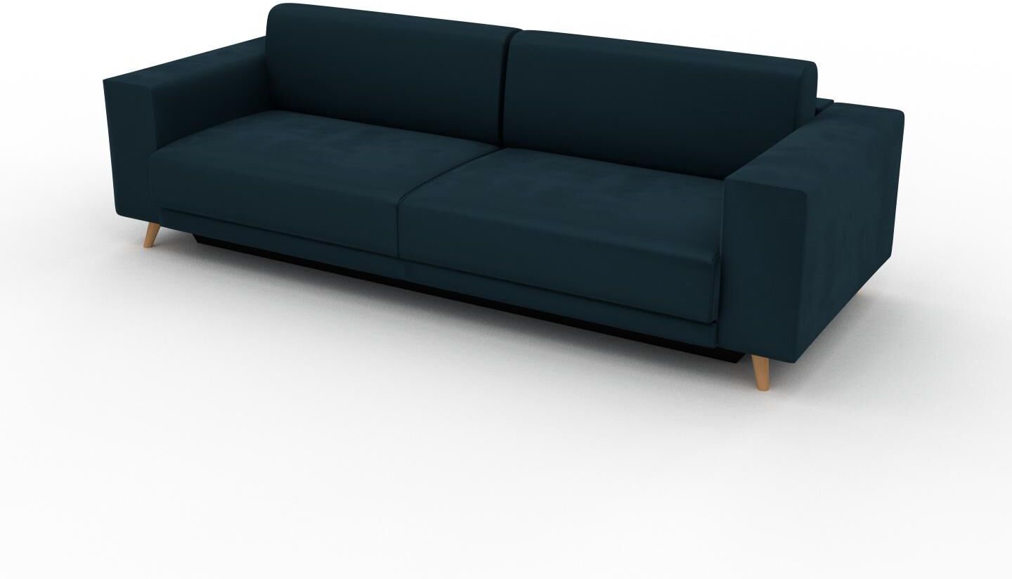 MYCS Sofa 3-Sitzer Samt Petrolblau Samt - Elegantes, gemütliches 3-Sitzer Sofa: Hochwertige Qualität, einzigartiges Design - 248 x 75 x 98 cm,...