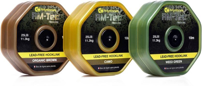 RidgeMonkey Šňůrka RM-Tec Lead Free Hooklink 25lb 10m - Camo