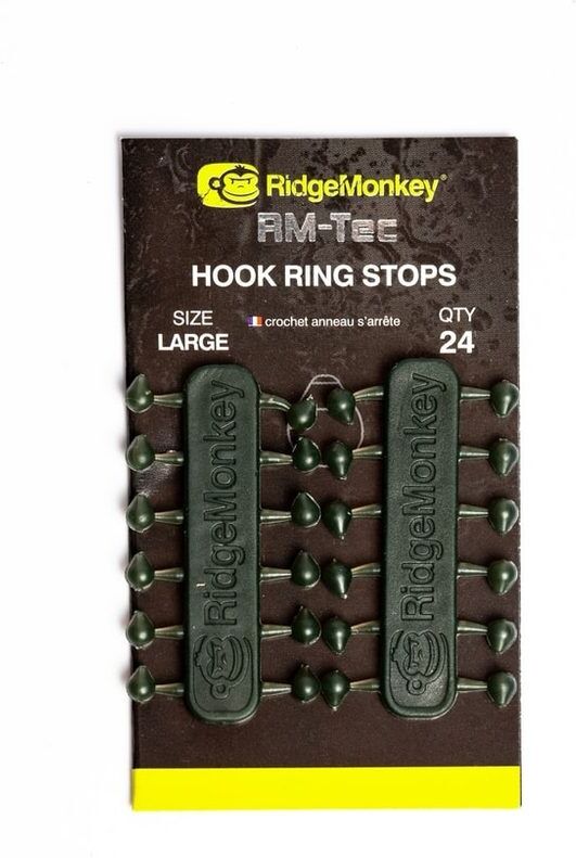 RidgeMonkey Gumové Stopery RM-Tec Hook Ring Stops 24ks - velké (vel.háčku 1-4)