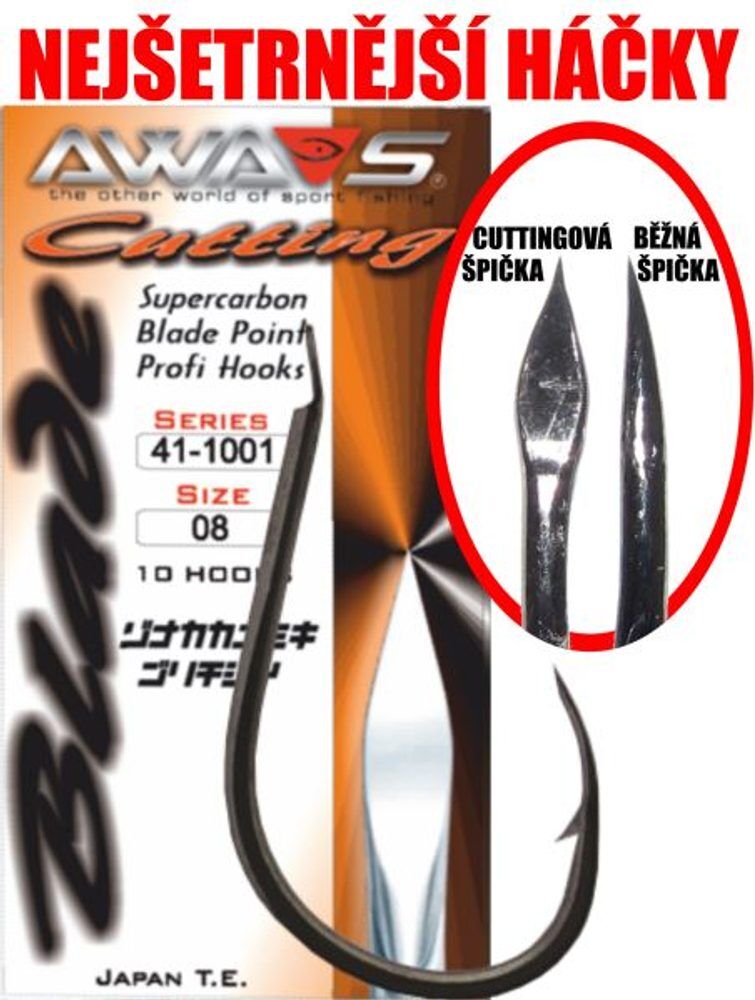 Awa-S Háčky Cutting Blade 1001 Black Nickel 10ks - vel.2/0