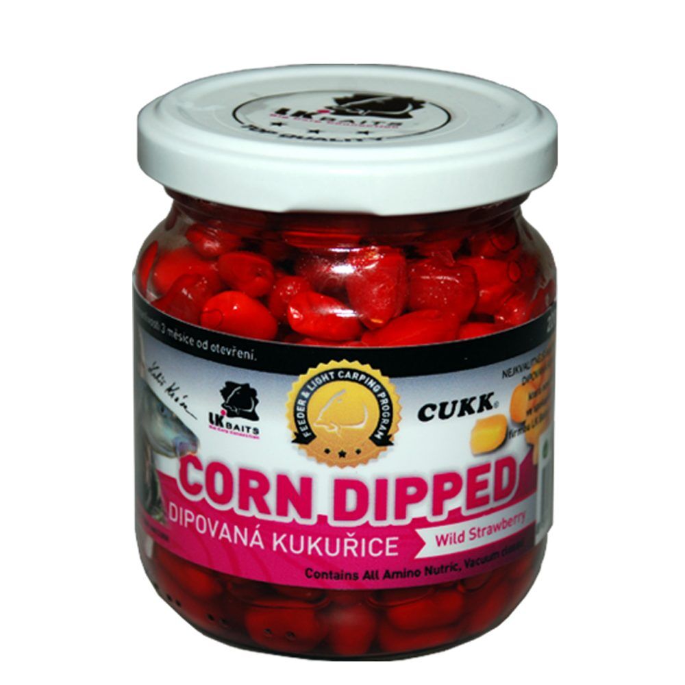 LK Baits Dipovaná kukuřice 220ml - Wild Strawberry