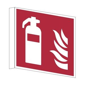 Brandschutzzeichen, Fahnen-/Nasenschild Feuerlöscher - ASR A1.3 (DIN EN ISO 7010) - 200x200x0.6 mm Aluminium glatt, nachleuchtend