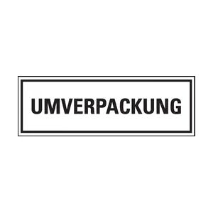 Dreifke® Verpackungskennzeichen UMVERPACKUNG, ökologische Folie, 147x50mm, 500/Rolle