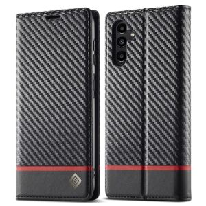 SKALO Samsung A15 5G LC.IMEEKE Carbon Fiber Pungetui i PU-læder Black
