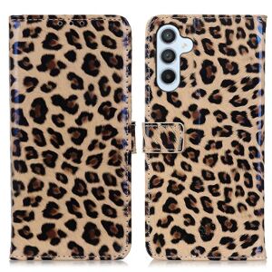 SKALO Samsung A54 5G Leopard pungetui i PU-læder Multicolor