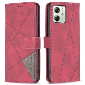 SKALO Motorola Moto G54 5G BINFEN COLOR Præget Flip Cover - Rød Red
