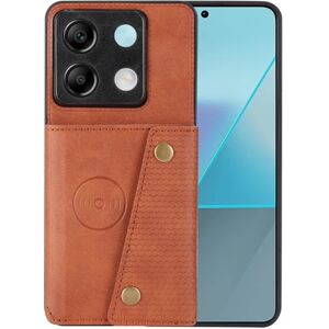 SKALO Xiaomi Redmi Note 13 Pro 5G PU-læder Cover med Pung - Brun Brown