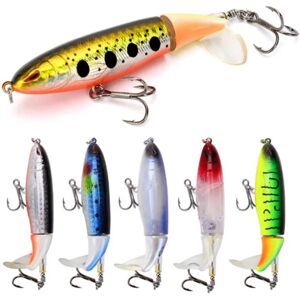 6 stk Topwater Fishing Lure Sæt Plast Flydende Roterende Hale Fiske Lure Hard Agn krog til ferskvand saltvand