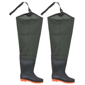 vidaXL Botas altas de agua de pesca verde oscuro talla 41