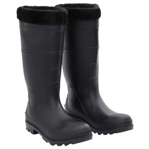 vidaXL Botas de agua con calcetines extraíbles negro número 41 PVC