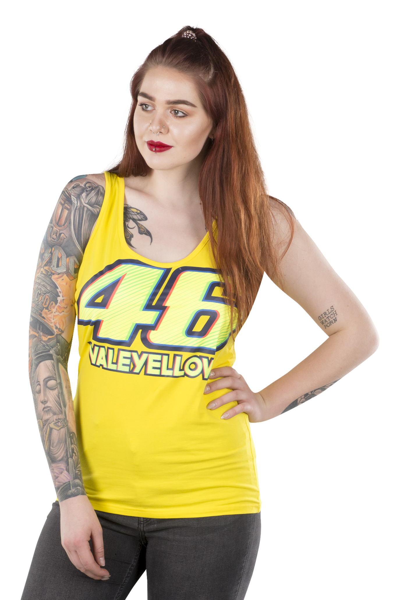 VR46 Camiseta de Tirantes  Valentino Rossi Mujer Amarilla