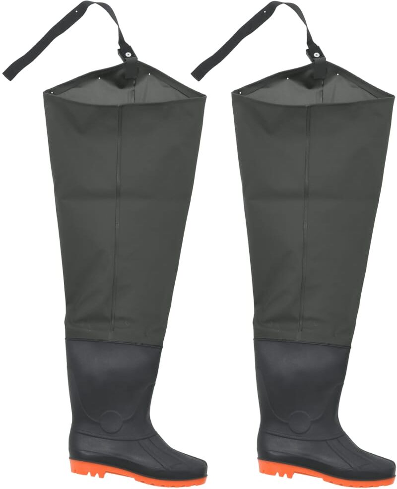 vidaXL Botas altas de agua de pesca verde oscuro talla 40