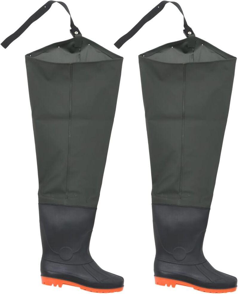 vidaXL Botas altas de agua de pesca verde oscuro talla 41