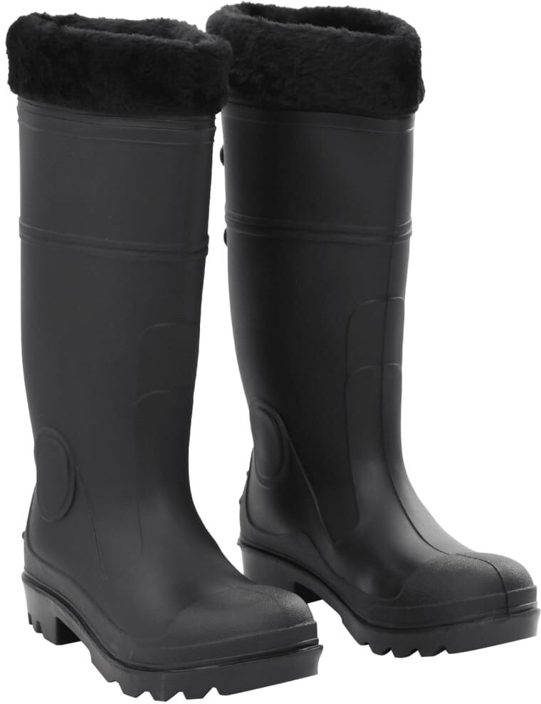 vidaXL Botas de agua con calcetines extraíbles negro número 40 PVC