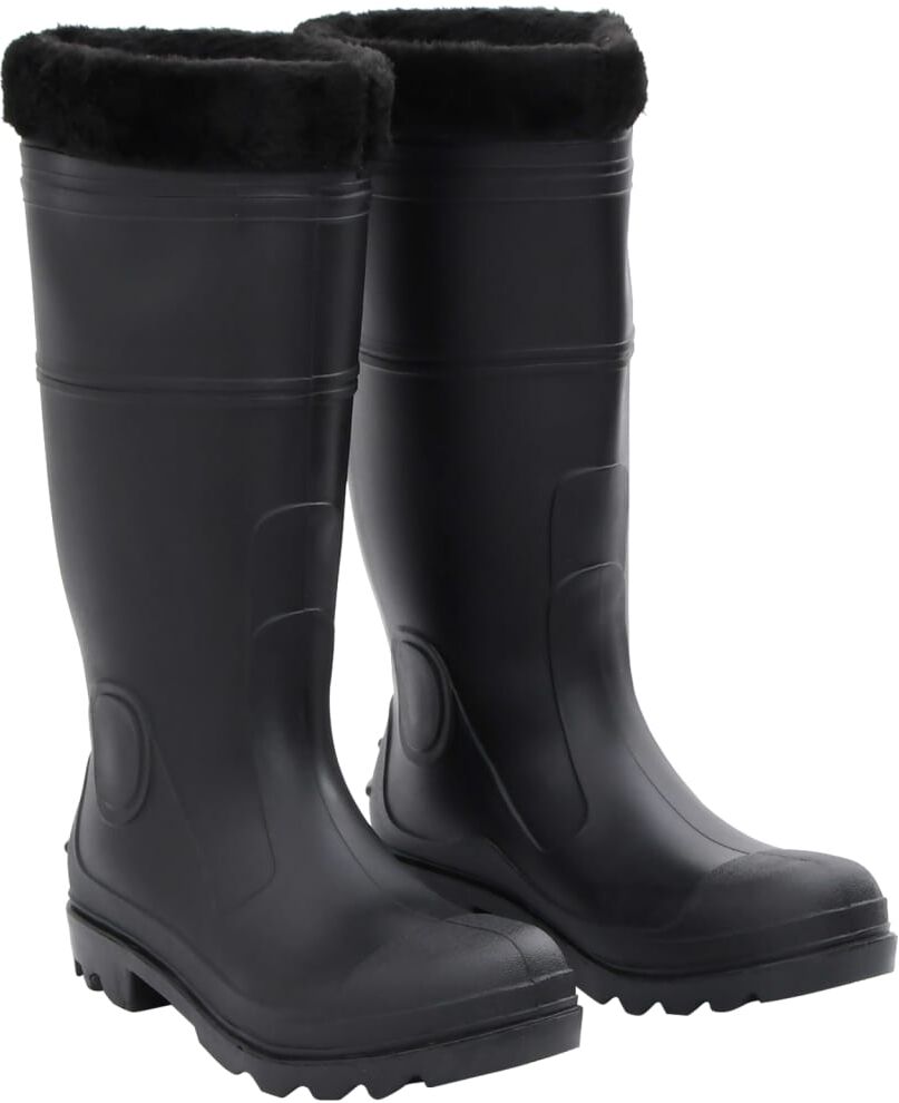 vidaXL Botas de agua con calcetines extraíbles negro número 41 PVC