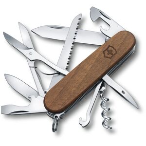 Couteau de poche suisse Huntsman en bois Victorinox 1.3711.63B1 avec 13 fonctions. Comprend des ciseaux présentés sous blister - Publicité