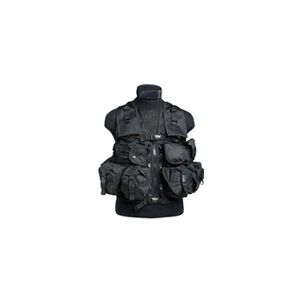 Mil-Tec Gilet veste tactique noir multi poches et carquois intégré airsoft taille unique - Publicité