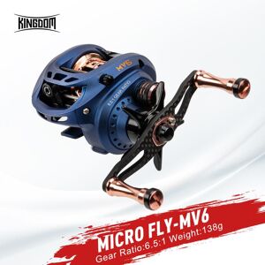 Royaume MICRO FLY MV6 6.5:1 moulinet Baitcasting haute vitesse 138g ultraléger 6 + 1 roulements à billes moulinets de pêche 2021