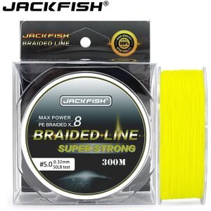 JACKFISH Ligne de pêche tressée PE super résistante à 8 brins de 300M, ligne de pêche Multifilament de 10 à 80lb, pêche à la carpe - Publicité