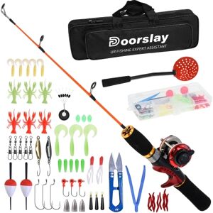 TOMTOP Doorslay Ice Fishing Rod Reel Combo Kit complet avec écumoire à glace Scoop et sac de transport Leurres Crochets Emerillons Accessoires - Publicité