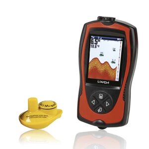 TOMTOP Détecteur de poisson LUCKY Portable LCD 2.4inch rechargeable 2-in-1 Wireless Sonar Transducteur Profondeur Locator ICE Ocean Bateau Fish Finder Alarm - Publicité