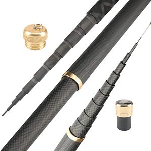 XUCZHAI Super Light dur en fibre de carbone, canne à pêche à la main canne à pêche télescopique 2,7M 3,6M 3,9M 4,5M 5,4M 6,3M 7,2M 8M 9M 10M flux Rod Canne A Peche Telescopique ( Color : Black , Size : 9m ) - Publicité