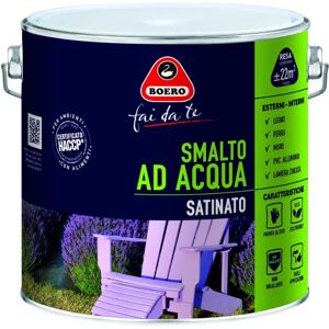 BOERO FAI DA TE Vernice da esterno per legno e ferro e plastica  nero satinato, 2 l