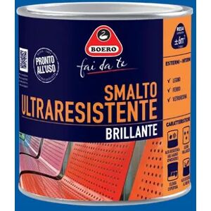 BOERO FAI DA TE Vernice da esterno per ferro  Ultraresistente blu elettrico lucido, 0.5 l