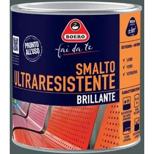 BOERO FAI DA TE Vernice da esterno per ferro  Ultraresistente grigio londra lucido, 0.5 l