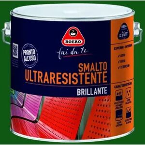 BOERO FAI DA TE Vernice da esterno per ferro  Ultraresistente verde imperia lucido, 2 l