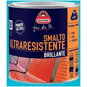 BOERO FAI DA TE Vernice da esterno  Ultraresistente blu cielo lucido, 0.5 l