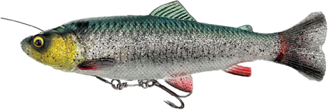 Savage Gear 4D Line Thru Pulse Tail Trout 20 cm. 102 gr. artificiale da spinning GREEN_SILVER_4D_LINETHRU_PULSE_TAIL_TROUT