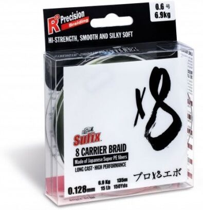 Sufix X8 0.165 MM. trecciato da 300M stealth green