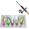 Onkujlpst Bass Spinner Aas, Forel Spinner Lokt Spinner Aas Visserij Spinners,5 stuks spinner kunstaas forelaas, vistuig met opbergdoos, spinnerbaits zoutwater zoetwater