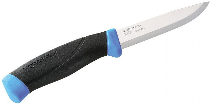 Morakniv jachtmes met schede 22,5 cm RVS/rubber zwart/zilver/blauw - Zilver,Zwart,Blauw