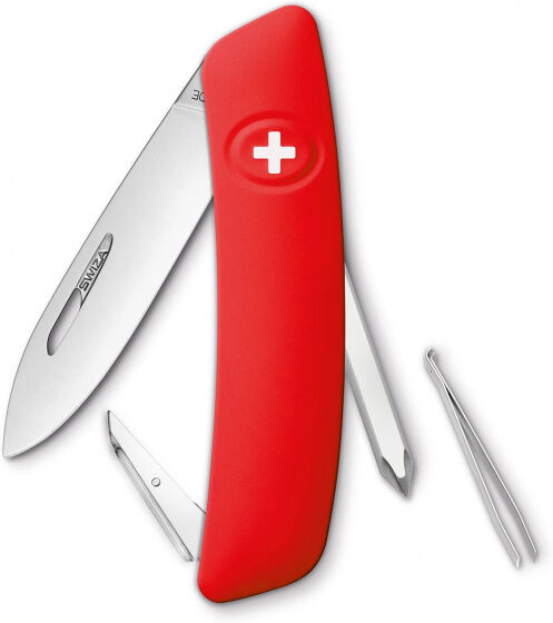 Swiza zakmes D02 Coltello Tascabile 95 x 27 mm RVS rood - Rood,Zilver