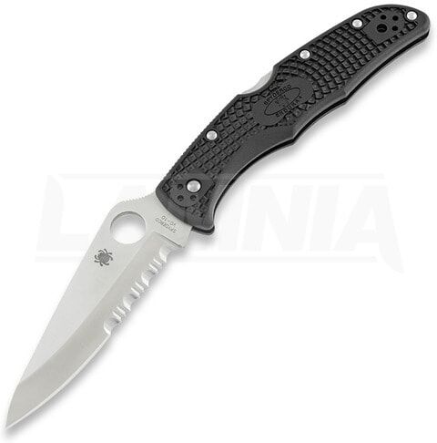 Spyderco Endura 4 foldekniv, FRN, svart, taggete