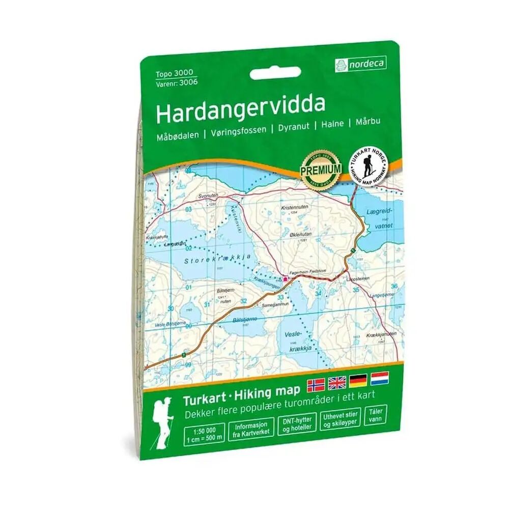 Nordeca Topo 3000 turkart 1:50000 - Hardangervidda