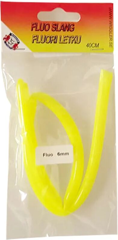 Wiggler Gummislange, 40 cm - Fluoriserende gul - 3 mm