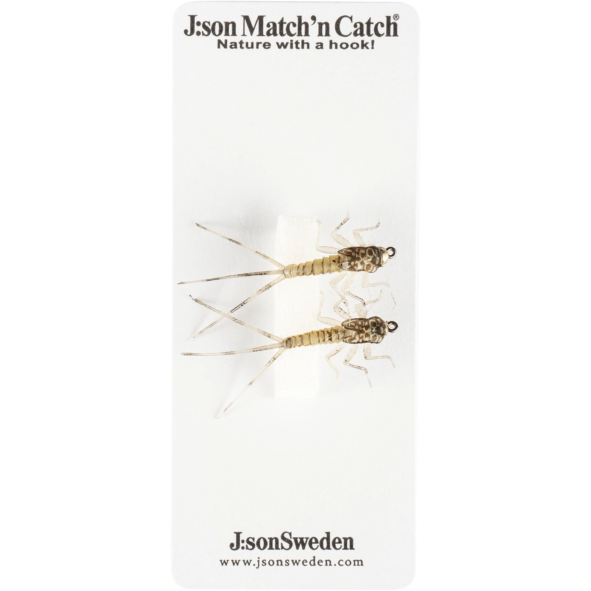 J:son Flies 2 X Mayfly Grey Tungsten 4, nymfe STD Grey Beige