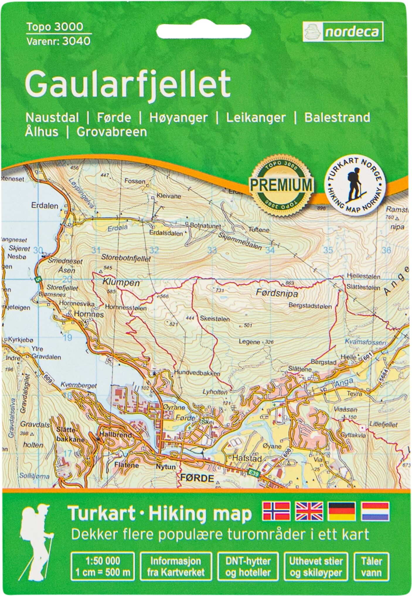 Nordeca Gaularfjell 1:50 000,kart STD STD