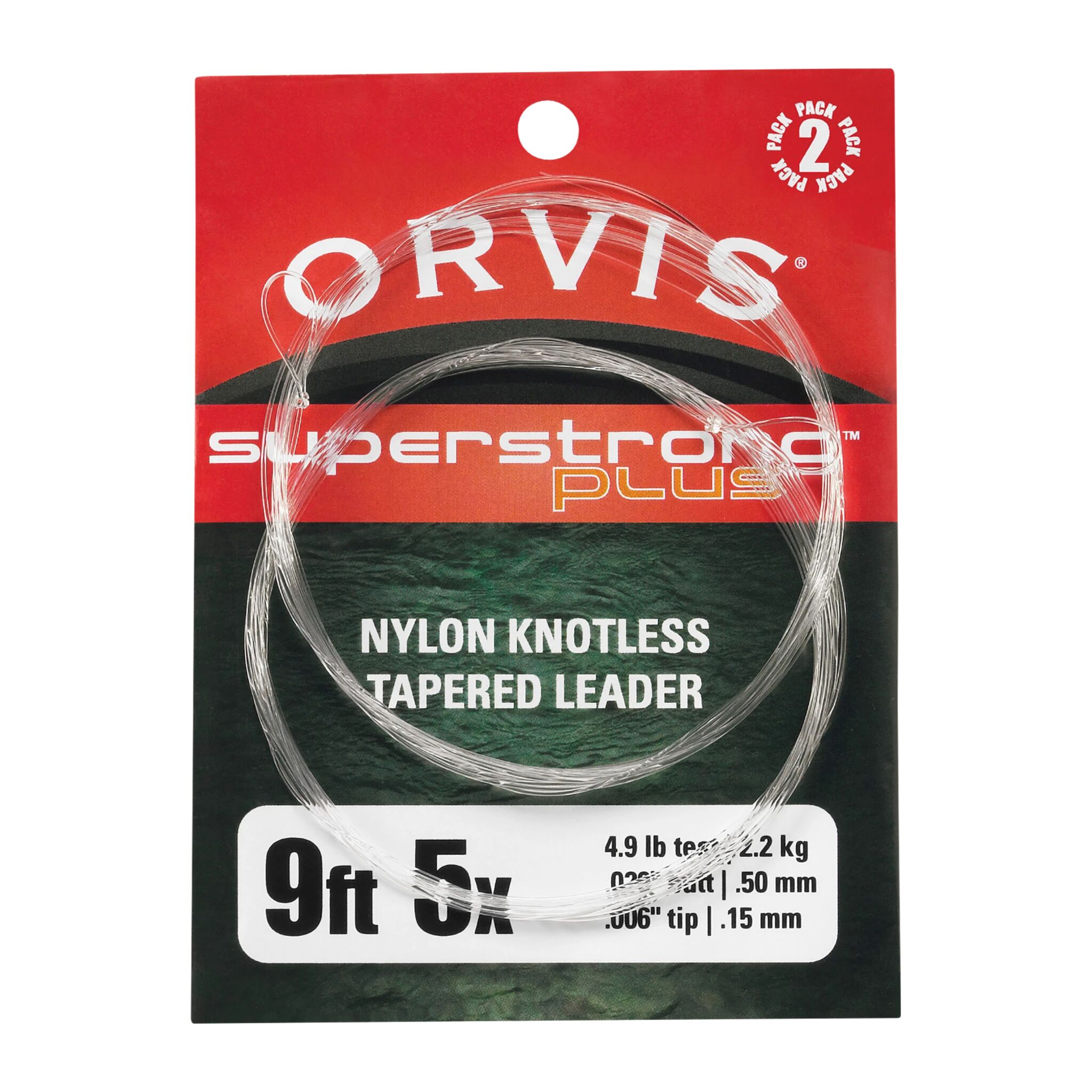 Orvis Superstrong Fortom 9', 2 pk 0X 0,28 mm, fortomsmateriale STD STD