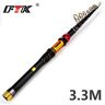 Wędka Teleskopowa Ftk 1.8m-3.3m Superhard Hand Carbon Spinning Rod Fishing Tackle