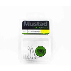 Mustad 36330NP-DS-1-05B Treble Saltism 4X Ultra Point Hooks Size 1 (8383)