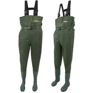 Michigan Olive Green Waterproof Fishing Chest Waders With Belt Nylon Fly Coarse Fishing - SIZE 10