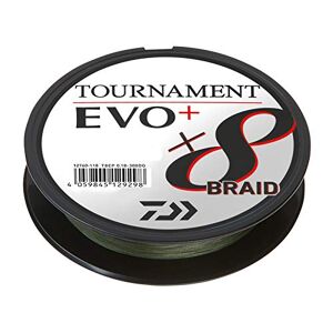 Daiwa Tournament X8 Braid EVO+ 0.10mm, 6.7kg/14.7lbs, 135m Dark Green, Braided Fishing Line, 12760-010