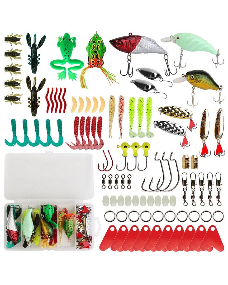 Fresh Fab Finds 94pc Fishing Lures Kit Soft Plastic Fishing Baits Set Multicolor NoSize