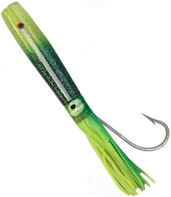 Fish Razr Daymaker Trolling Lure - 7in - Green - Rigged